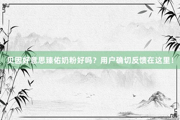 贝因好意思臻佑奶粉好吗？用户确切反馈在这里！